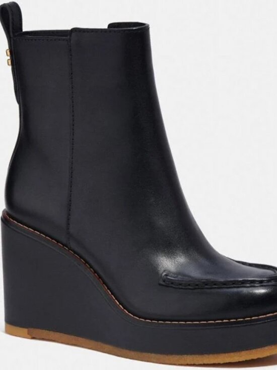 Coach Women's Brady Platform Wedge-Heel Ankle Boots - Picture 2 of 7